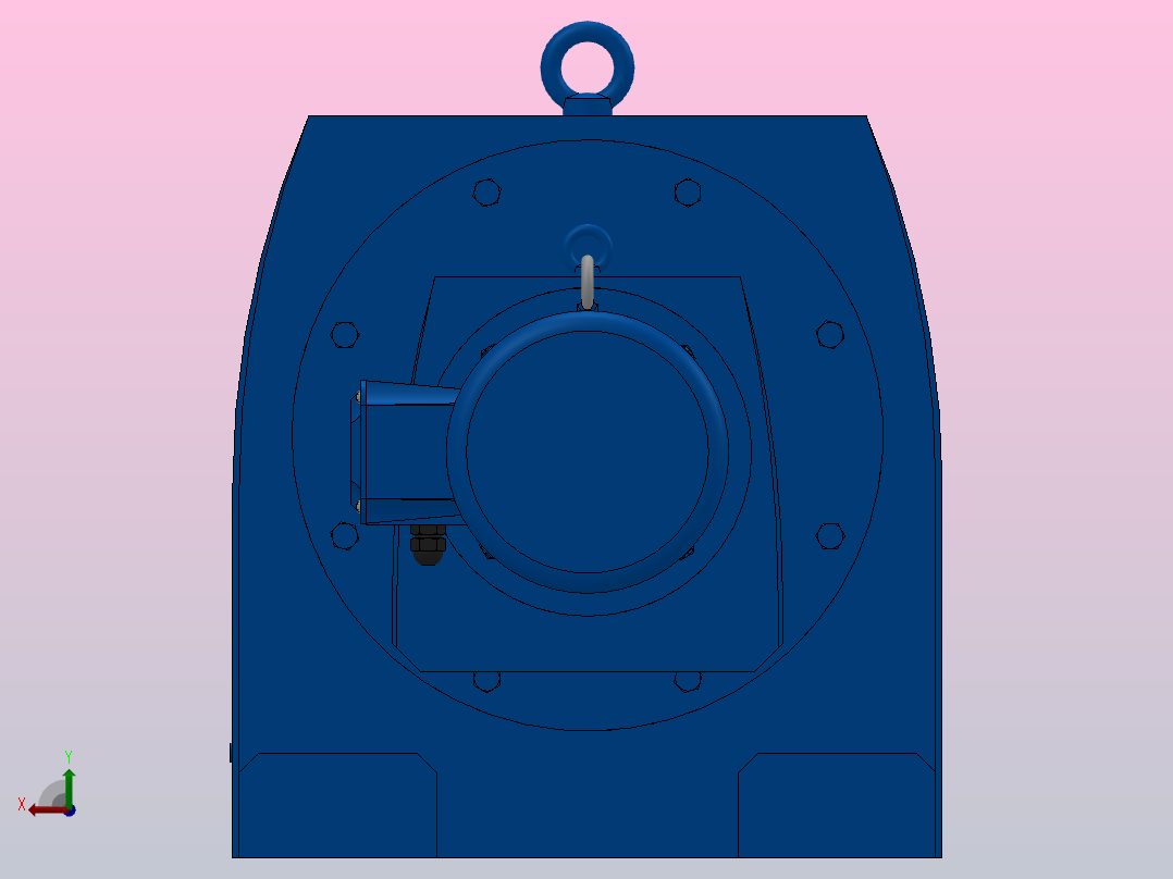 R147R87底脚轴伸式安装组合型斜齿轮减速机R147R87-Y2.2-4P-100-M1-0°后视图