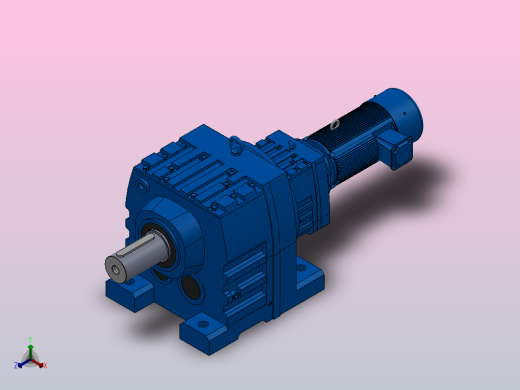 R147R87底脚轴伸式安装组合型斜齿轮减速机R147R87-Y2.2-4P-100-M1-0°正等轴测缩略图