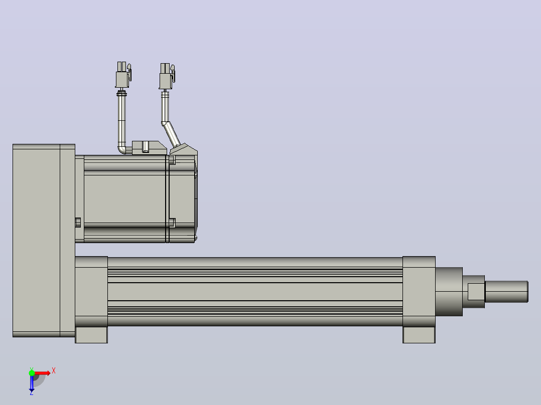 RKD50-150-P-LB-75-B3折返电动缸俯视图