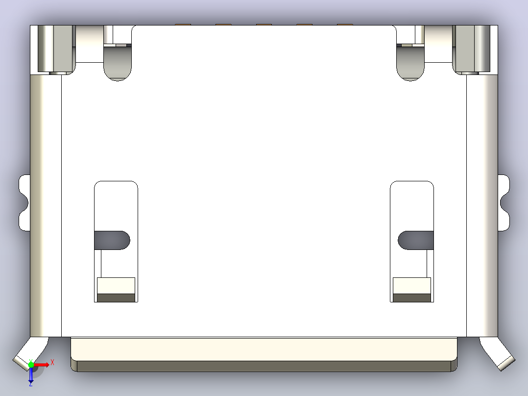 微型USB 5引脚，直角SMT俯视图