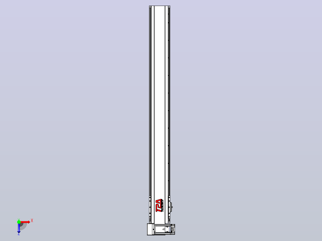 皮带直线轴半封闭可选导轨TPA-HNB-120D-110-L1000-LU-Y-P40-N3俯视图