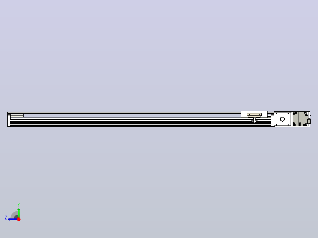 皮带直线轴半封闭可选导轨TPA-HNB-105D-90-L900-MR-C-P20-N3右视图