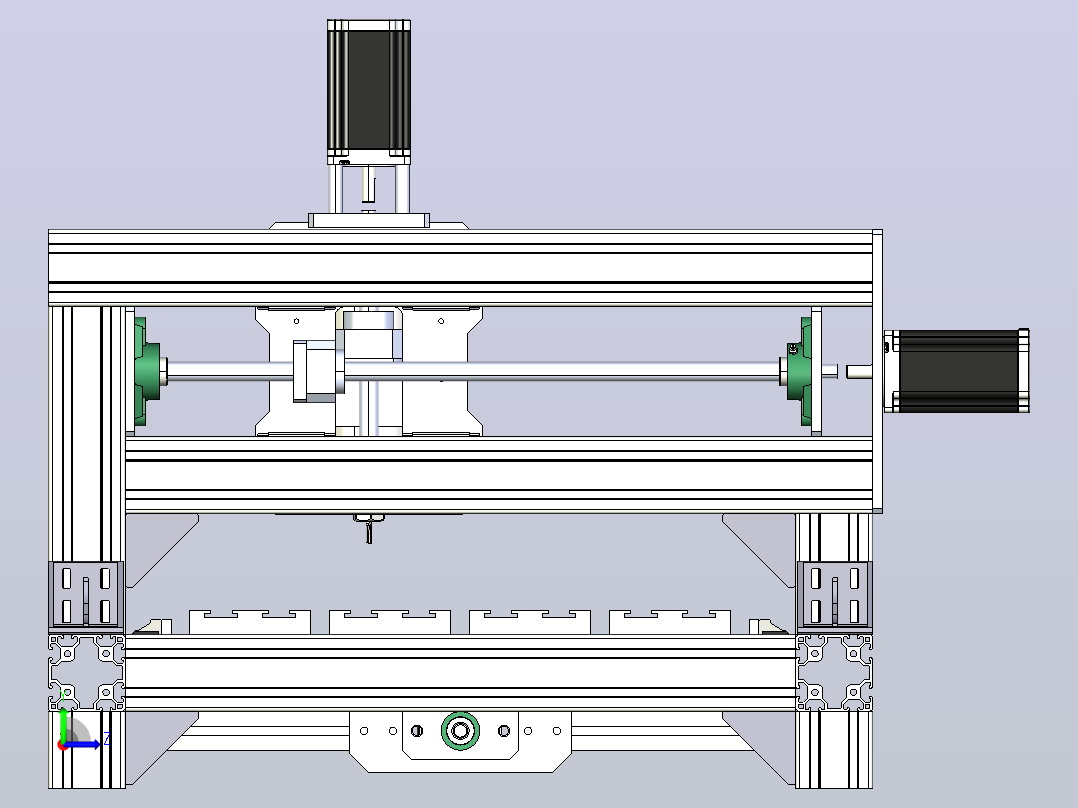 CNC Rounter-500X500X100铝左视图