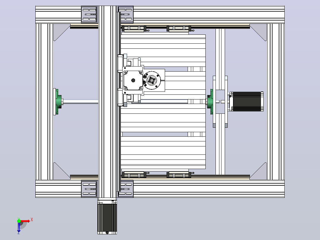 CNC Rounter-500X500X100铝俯视图
