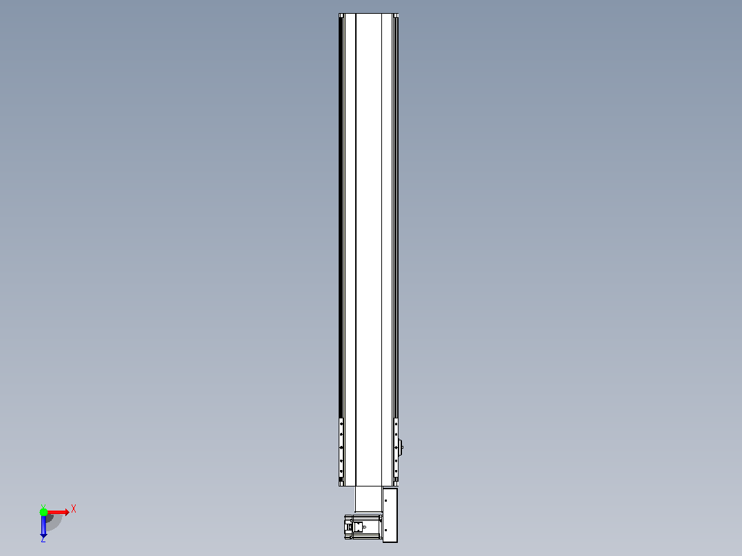 皮带直线轴半封闭可选导轨TPA-HNB-202D-140-L1250-MR-Y-P75-N3俯视图