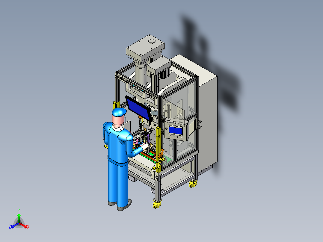 OP180A 管柱轴承压装及轴向铆压正等轴测图