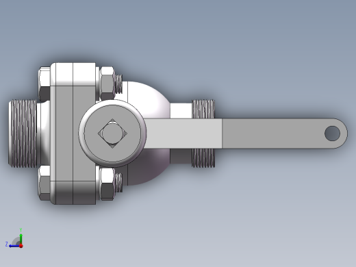 球阀装配图右视缩略图