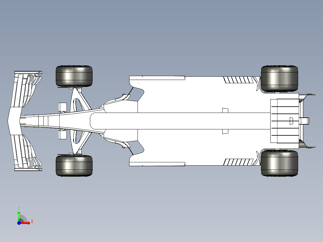 F1模型混合动力车前视图