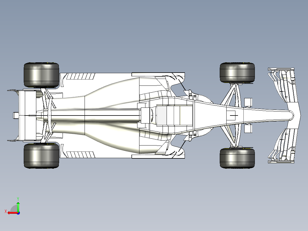 F1模型混合动力车后视图