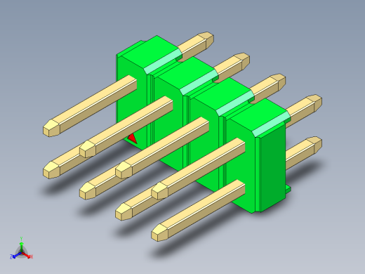 彩色公头100mil（2.54mm）系列-DS1021_green_2x04p_100mil_Type1_rev1.0