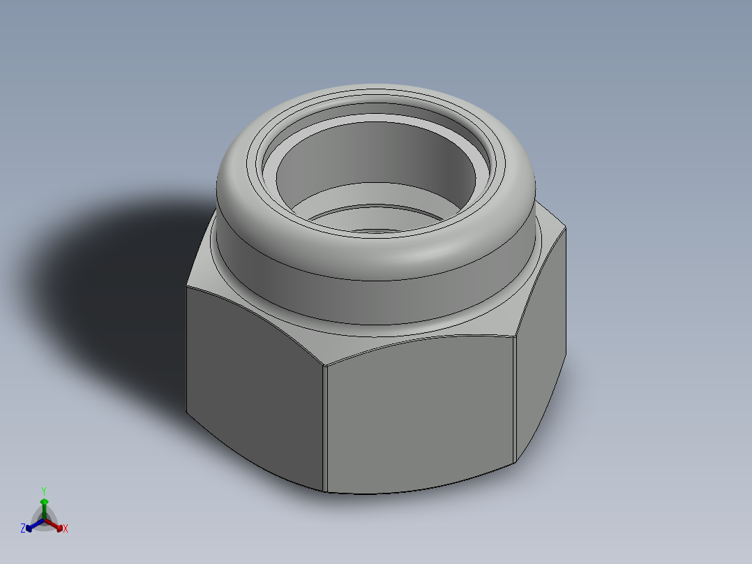 紧固件-0.7500 Lock Nut正等轴测图