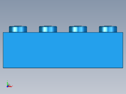 乐高套装 4421基本积木-301023 Bright Blue Brick 1 x 4.STEP前视缩略图