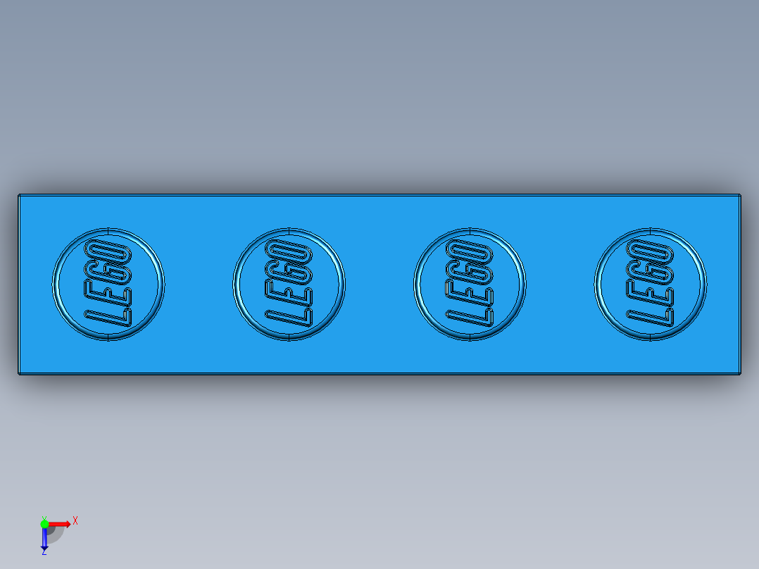 乐高套装 4421基本积木-301023 Bright Blue Brick 1 x 4.STEP俯视图