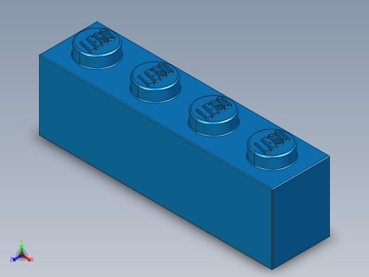 乐高套装 4421基本积木-301023 Bright Blue Brick 1 x 4.STEP正等轴测缩略图