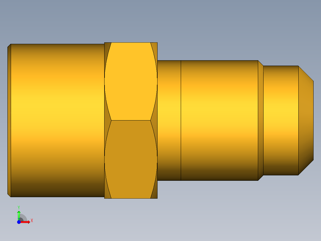 扩口式工业通用硬管接头Flare To Solder 43F-4-6前视图