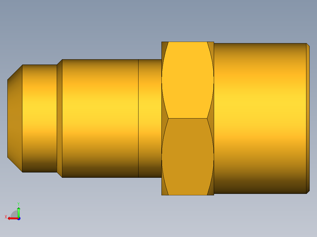 扩口式工业通用硬管接头Flare To Solder 43F-4-6后视图
