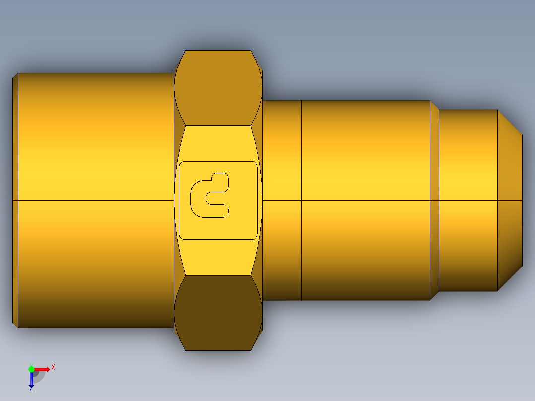 扩口式工业通用硬管接头Flare To Solder 43F-4-6俯视图