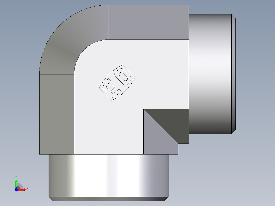 卡套式工业通用硬管接头EO_Union_elbow_W28LCFX前视图