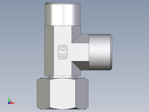 卡套式工业通用硬管接头EO_Swivel_nut_run_tee_EL14SOMDCF前视缩略图