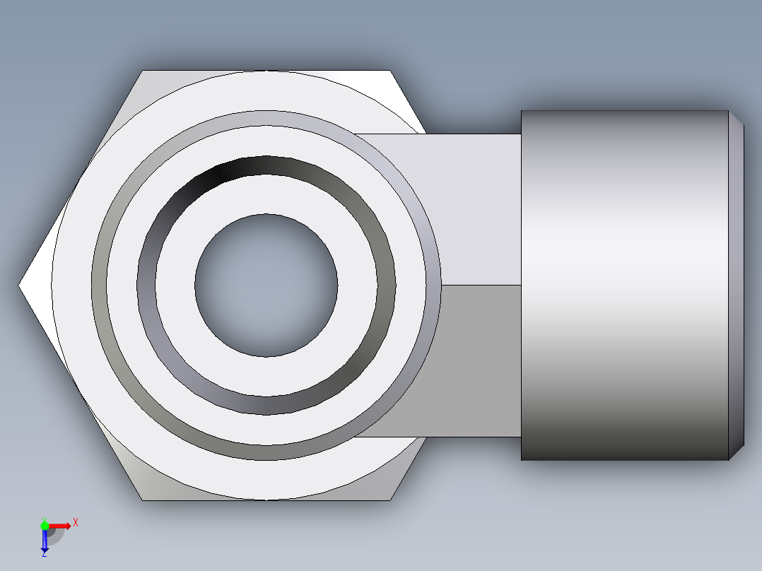卡套式工业通用硬管接头EO_Swivel_nut_run_tee_EL14SOMDCF俯视图