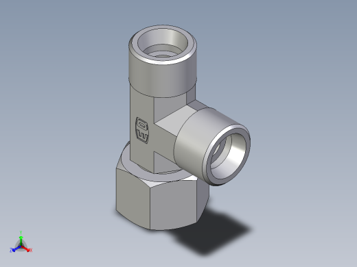 卡套式工业通用硬管接头EO_Swivel_nut_run_tee_EL14SOMDCF正等轴测缩略图