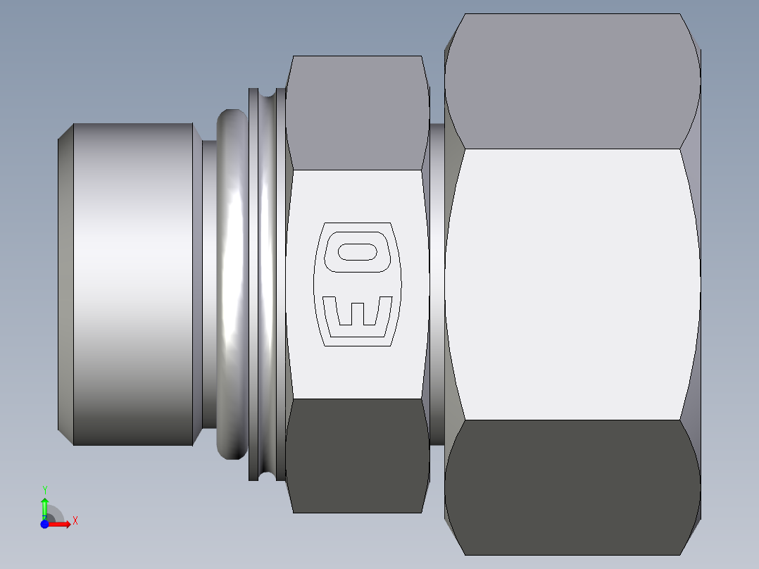 卡套式工业通用硬管接头EO_Swivel_connector_EGEO18LMCF前视图