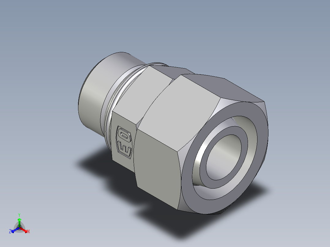 卡套式工业通用硬管接头EO_Swivel_connector_EGEO18LMCF正等轴测图