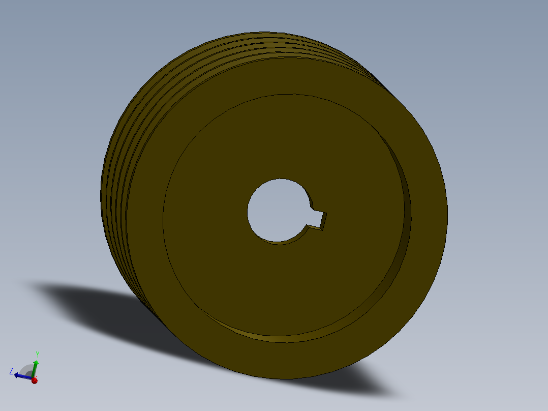 五重皮带轮--sw三维 3d模型设计图
