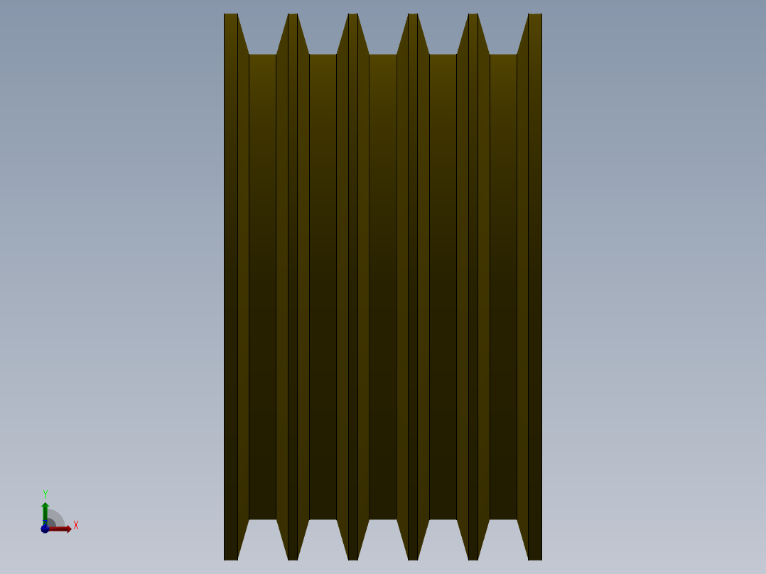 五重皮带轮--sw三维 3d模型设计图前视图