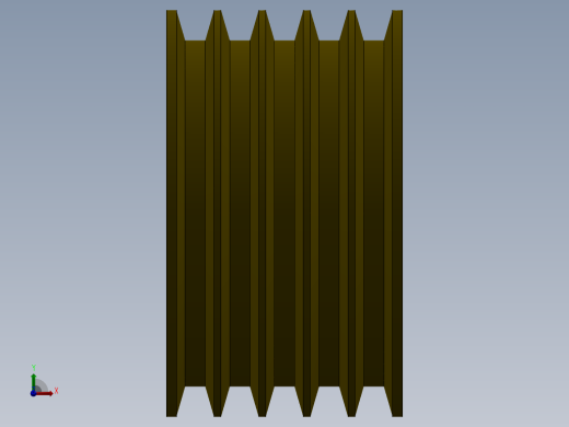 五重皮带轮--sw三维 3d模型设计图前视缩略图