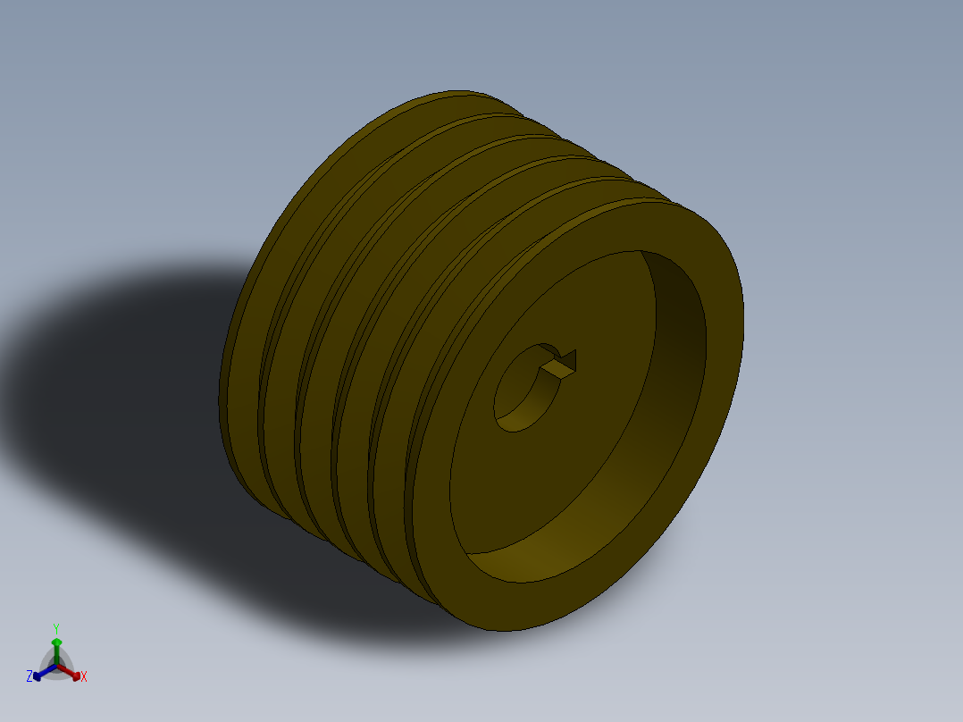 五重皮带轮--sw三维 3d模型设计图正等轴测图