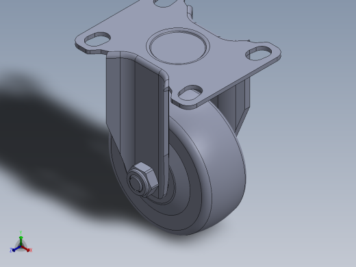 标准脚轮-WH-36025-76 2.5in RIGID PLATE MOUNTING H=89( 55.5x44.2mm pitch)