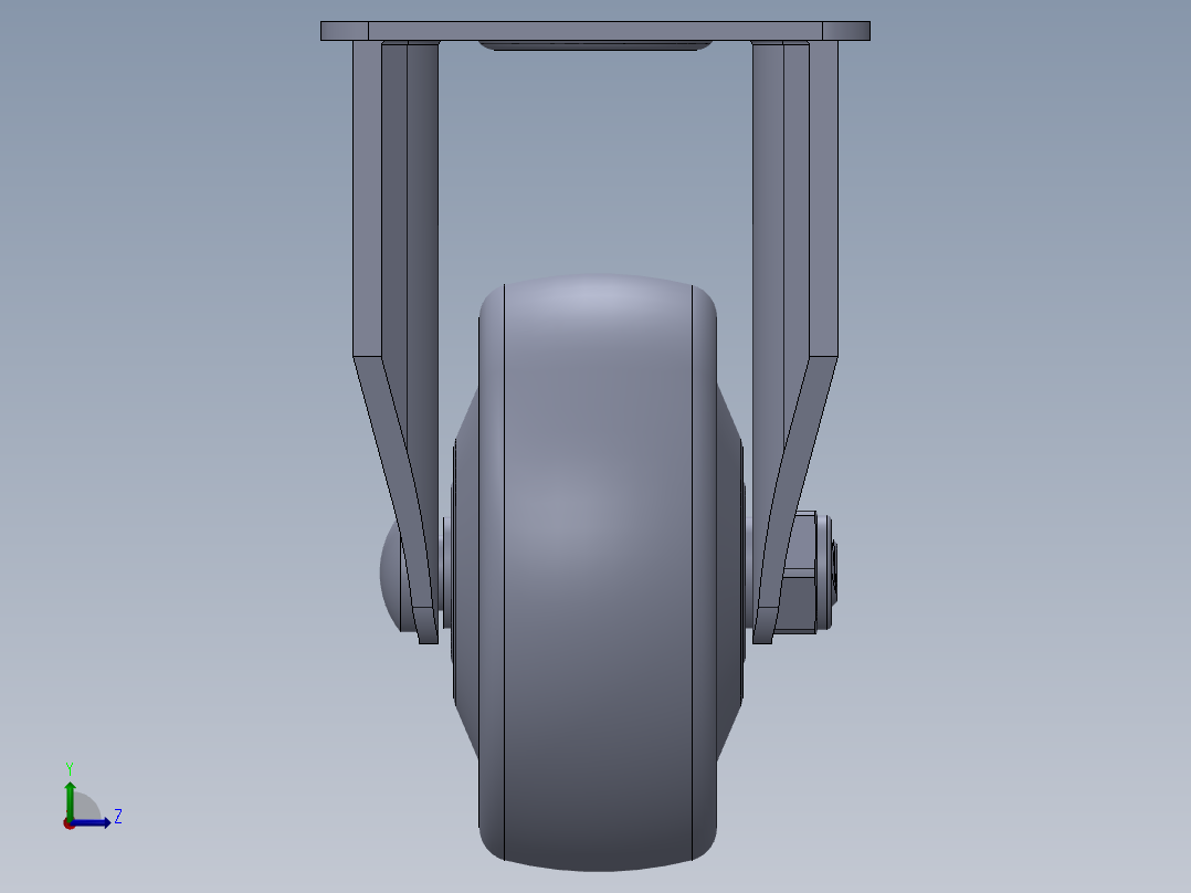 标准脚轮-WH-36025-76 2.5in RIGID PLATE MOUNTING H=89( 55.5x44.2mm pitch)左视图