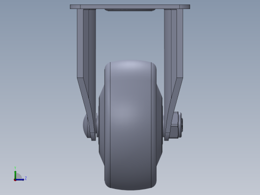 标准脚轮-WH-36025-76 2.5in RIGID PLATE MOUNTING H=89( 55.5x44.2mm pitch)左视缩略图