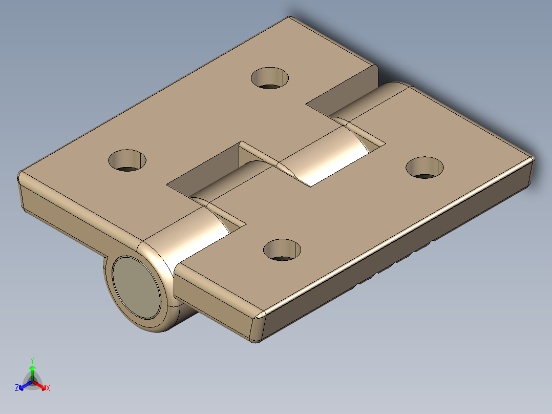 型材-KJN 20X20 CONDUCTIVE HINGE 3842544525正等轴测图