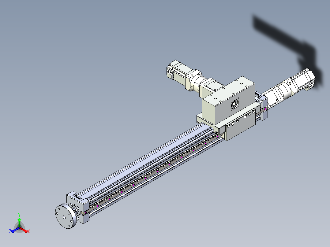 威洛博直线电机模组EB6ZR-L140-S600-LZ575K-Z575K-MS3主视图