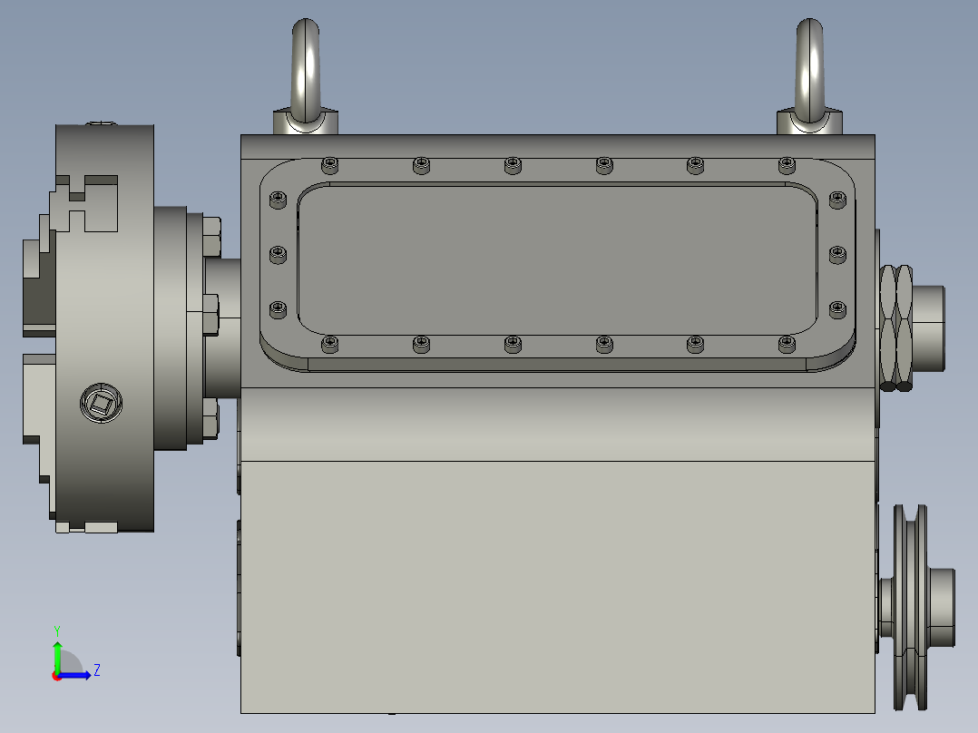 车床变速器左视图