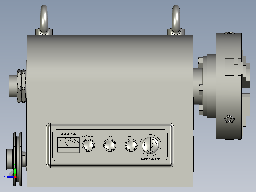 车床变速器右视图