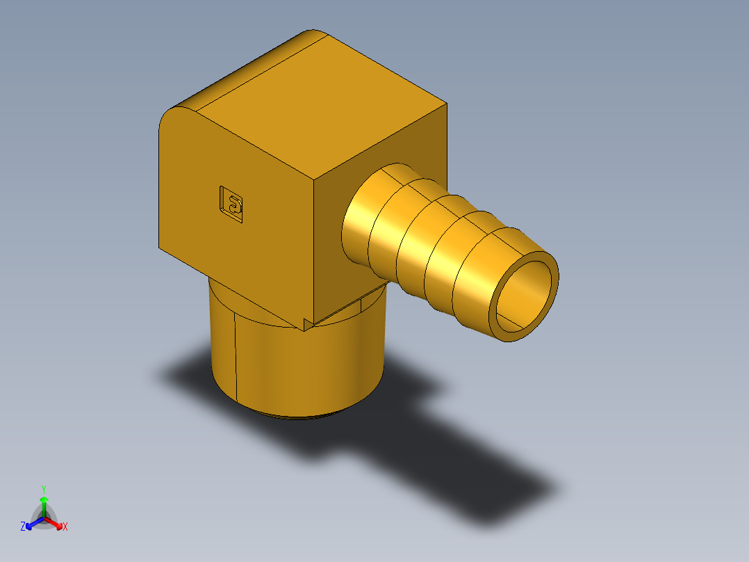 倒齿式工业管接头Hose Barb 90Deg Elbow to Male Pipe 129HB-8-8主视图
