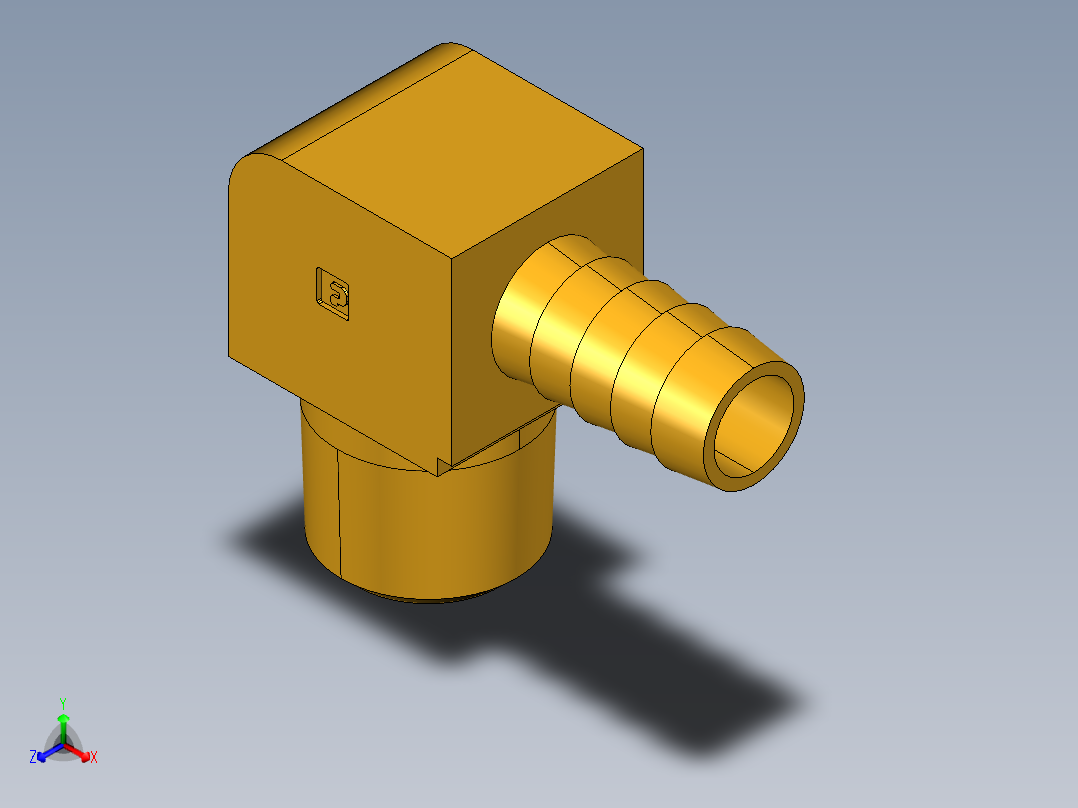 倒齿式工业管接头Hose Barb 90Deg Elbow to Male Pipe 129HB-8-8正等轴测图