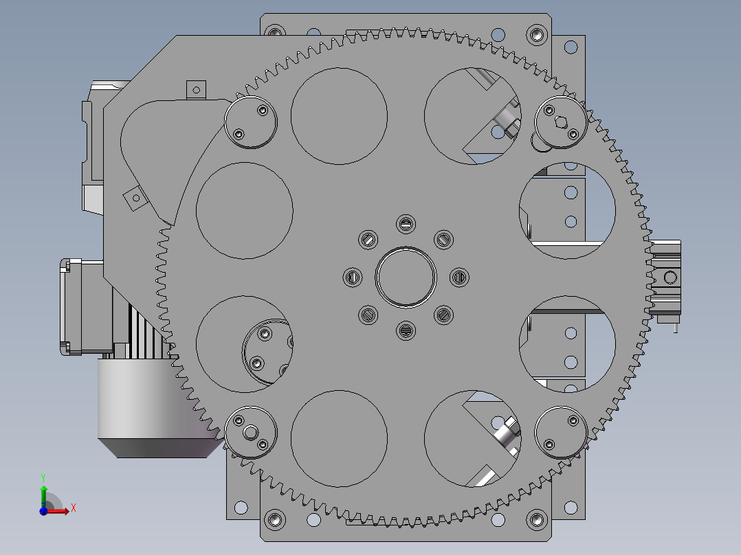托盘抬升装置及旋转装置-回转台抬升装置前视图