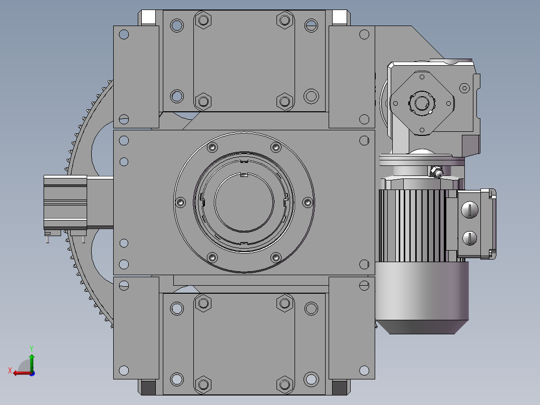 托盘抬升装置及旋转装置-回转台抬升装置后视图