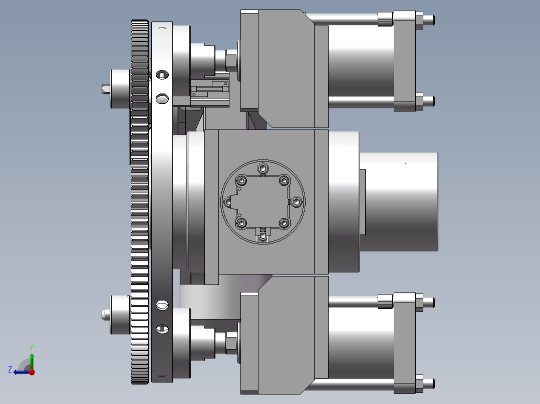 托盘抬升装置及旋转装置-回转台抬升装置右视图