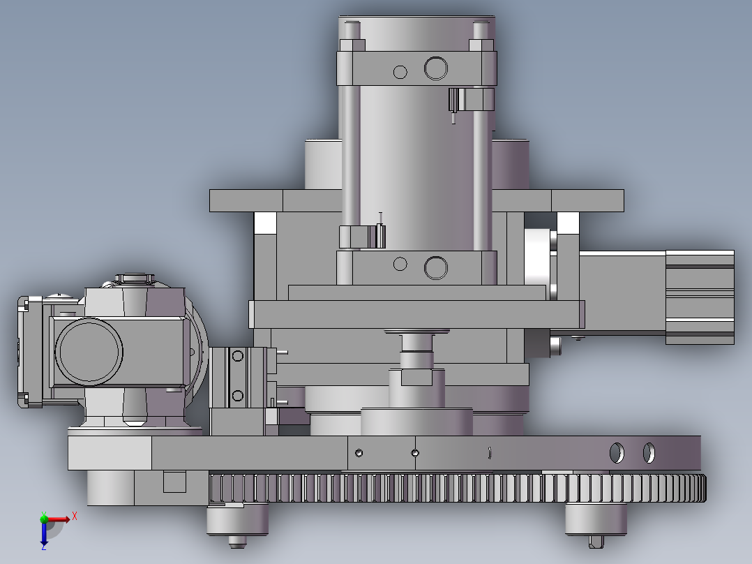托盘抬升装置及旋转装置-回转台抬升装置俯视图