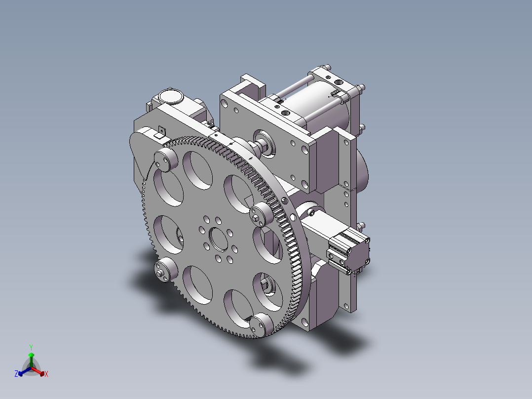托盘抬升装置及旋转装置-回转台抬升装置正等轴测图