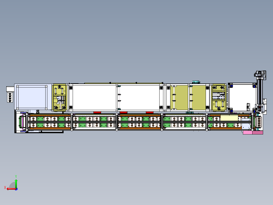 电机转子罩加热炉流水线（含bom）sw17可编辑后视图