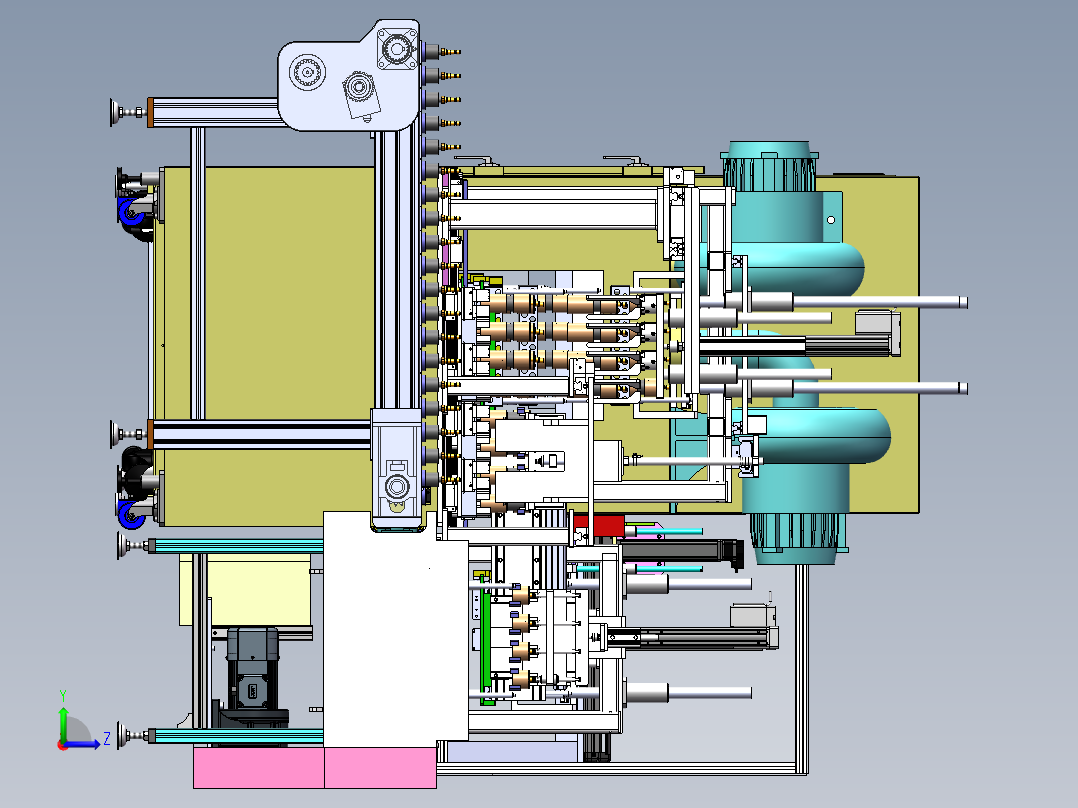 电机转子罩加热炉流水线（含bom）sw17可编辑左视图