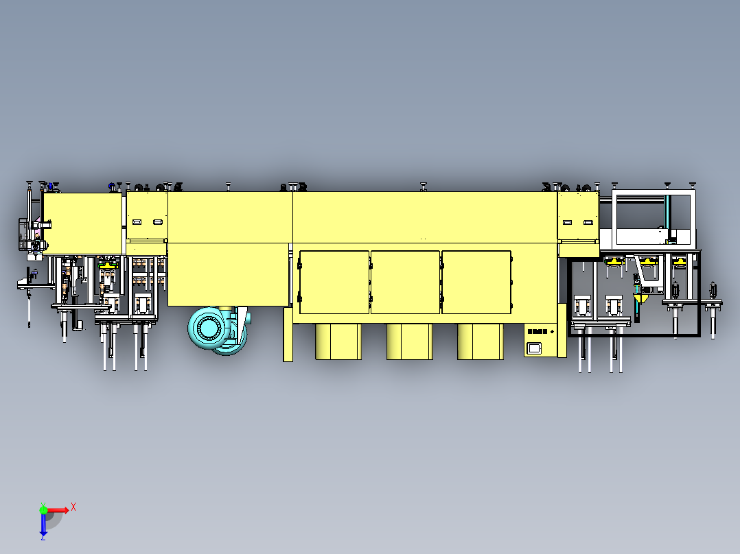 电机转子罩加热炉流水线（含bom）sw17可编辑俯视图