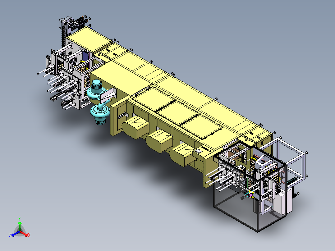 电机转子罩加热炉流水线（含bom）sw17可编辑正等轴测图