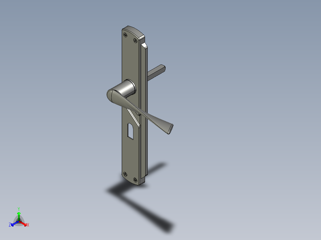 门把手结构3D主视图